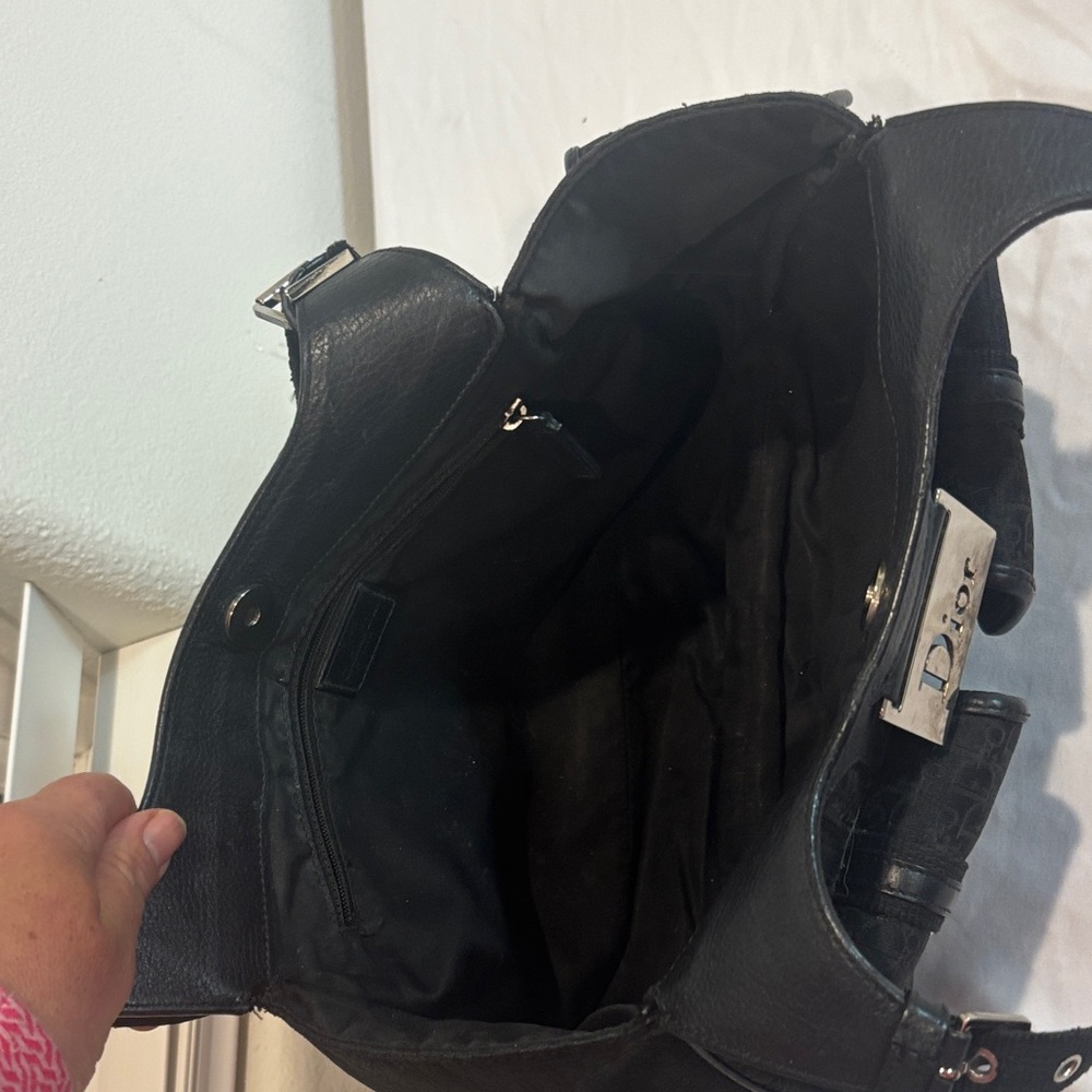 Dior *-* Black Shoulder Bag purse  with Silver Accents - Picture 2 of 8